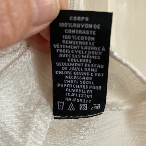 SANCTUARY cream sheer, lightweight peasant blouse. Size L. - Picture 4 of 5